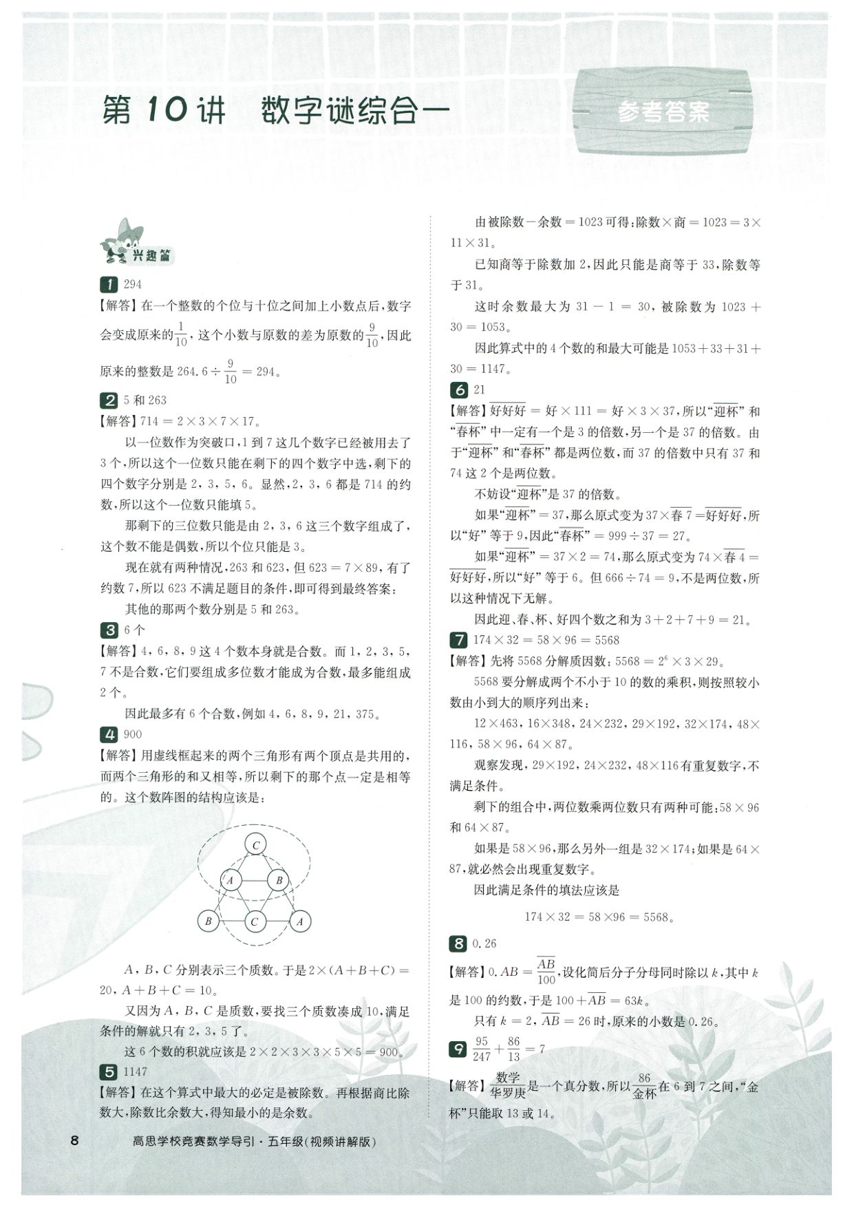第 510 讲 · 数字谜综合一 · 答案第 1 页